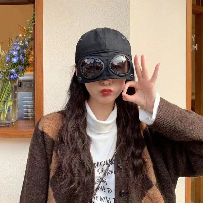 Aviator Hat Korean Adult/Child Version Personality Glasses Cap Sunglasses Sunshade Spring Summer Versatile Tide Baseball Cap