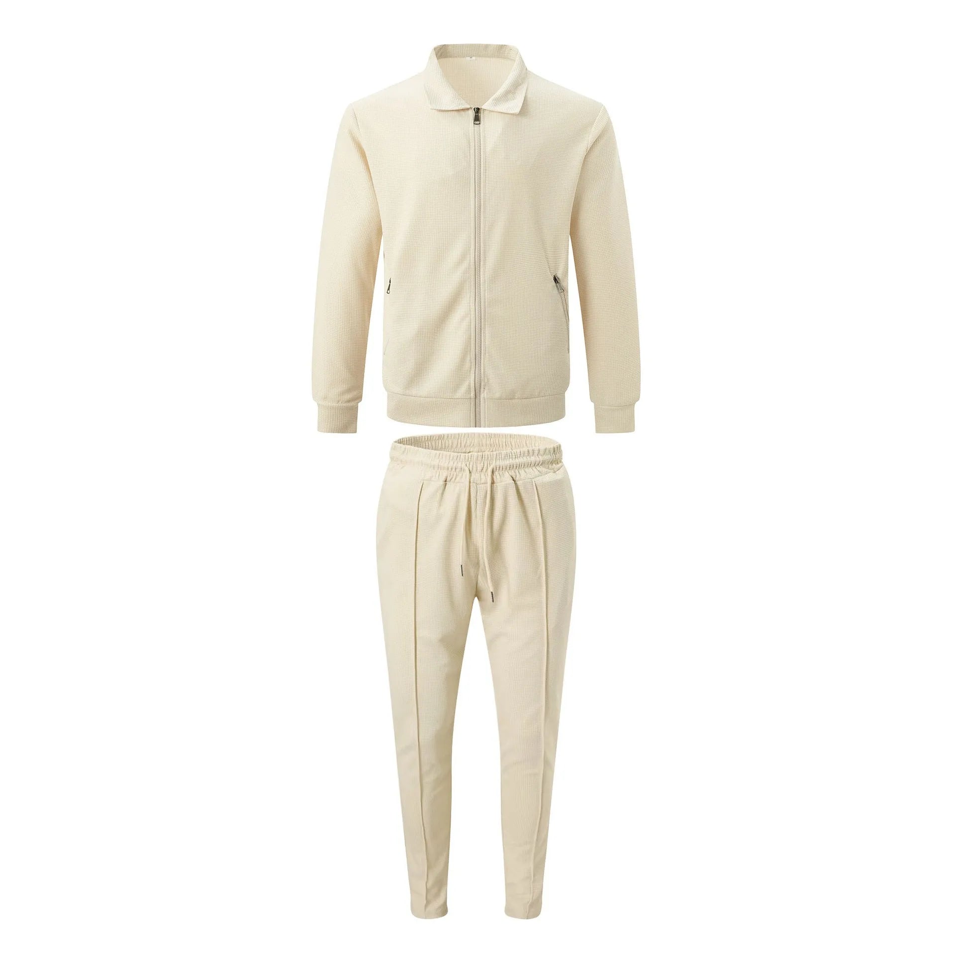 The new 2025 spring and autumn sports men's youth popular solid color jacket jacket trousers two leisure sports suit
