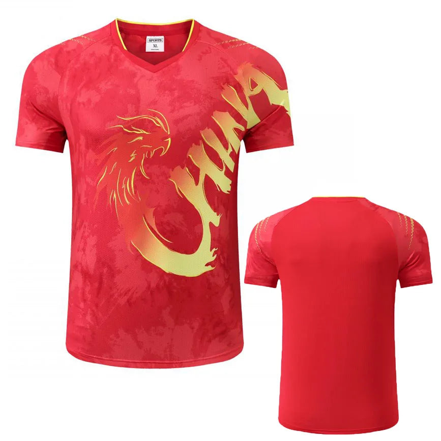 Free Custom Name 2025 China Team Table Tennis Shirts Men Women, Children ping pong t shirt Table tennis clothes Badminton Shirts