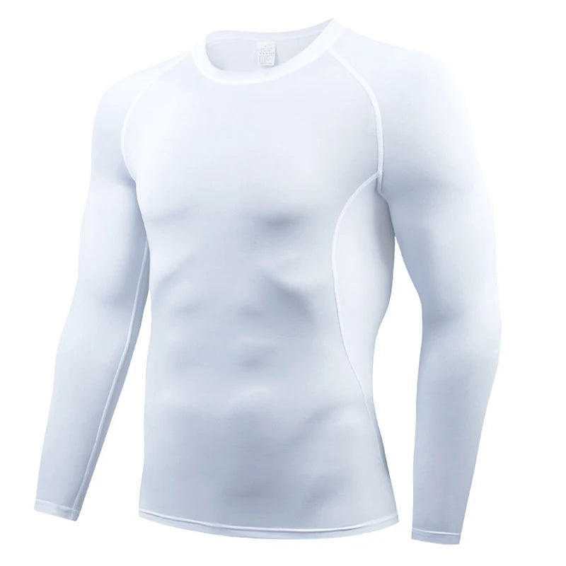 Autumn Winter Compression Shirt Long Sleeve Casual Slim T Shirts For Men Quick Dry Football Tops Gym Sport T Shirt Man Clothing