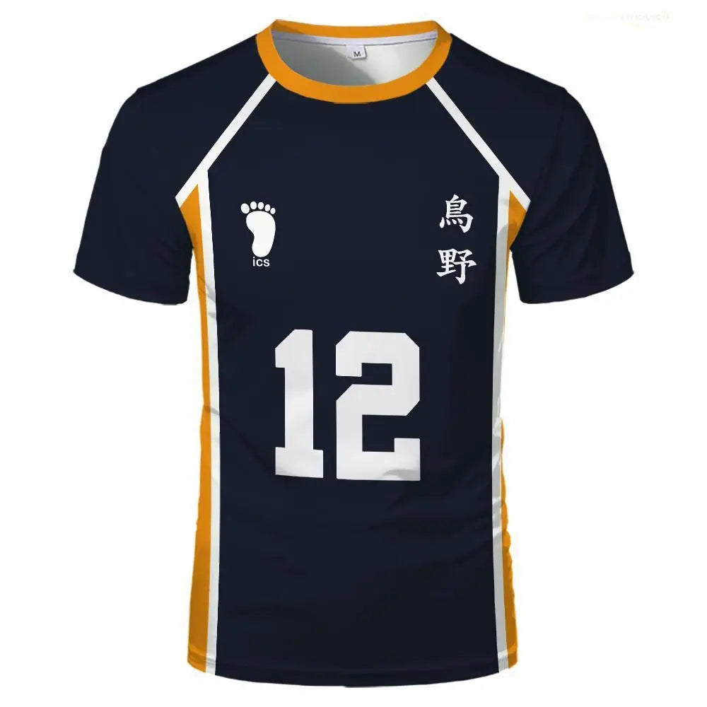 Anime Haikyuu Role Play Jersey Karasuno High School Volleyball Club Hinata Shoyo Kageyama Sportswear Jersey Unisex Crew Neck Top