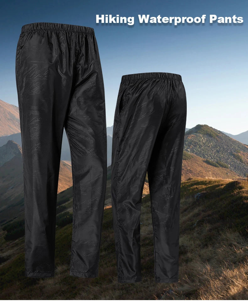 LNGXO Waterproof Hiking Pants Unisex Camping Trekking Climbing Rain Pants Outdoor Sports Quick Dry Mountain Women Men Trousers