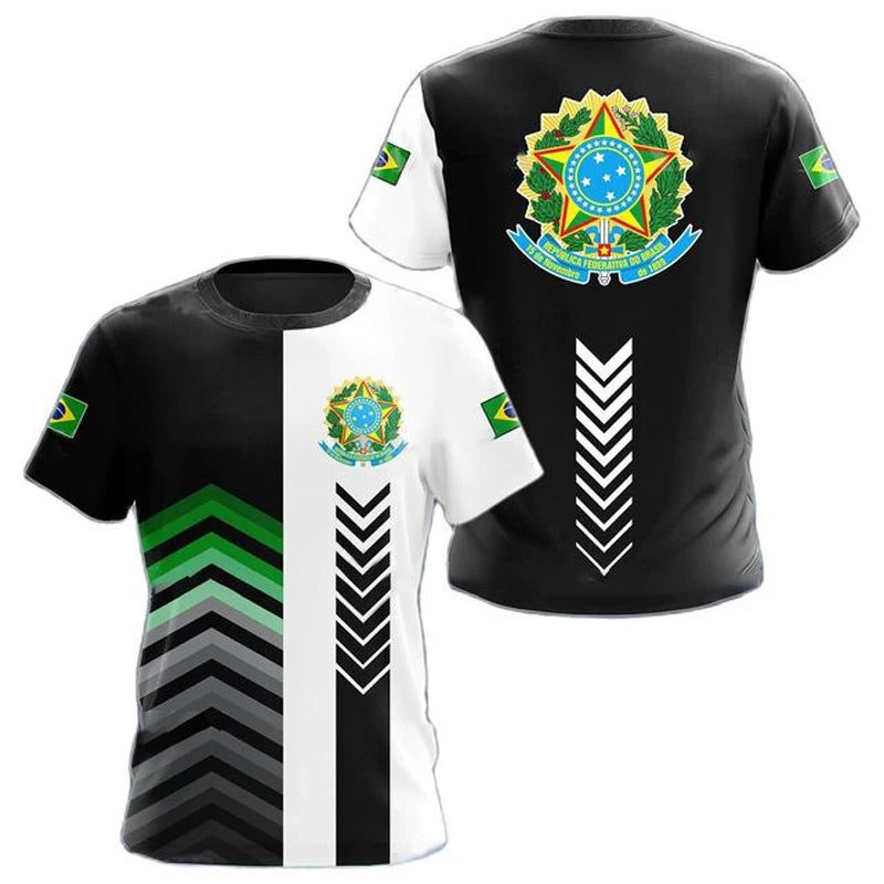 Brasil Totem Graphic T Shirt for Men 3D Printed Football Sports T-shirt Fashion Boys Streetwear Summer Quick Drying Short Sleeve