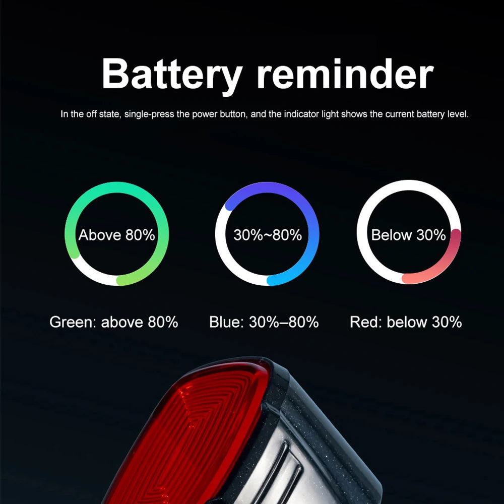 LITERIDE USB Rechargeable Bicycle Tail Light, IP66 Waterproof LED Rear Lamp for MTB Road Bike Cycling