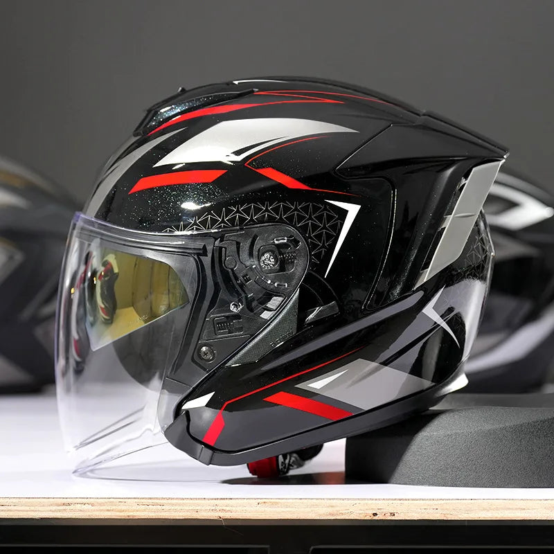 Lightweight Ventilated 3/4 Open Face Helmet DOT ECE Approves Motorbike Scooter Scooter Half Helmet Open Face Casco Moto