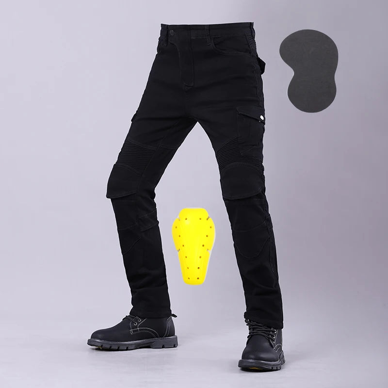 New Motorcycle Riding Pants Outdoor Men Women Leisure Elastic Moto Jeans Motorbike Trousers With Knee Hip Pads Protective Gear