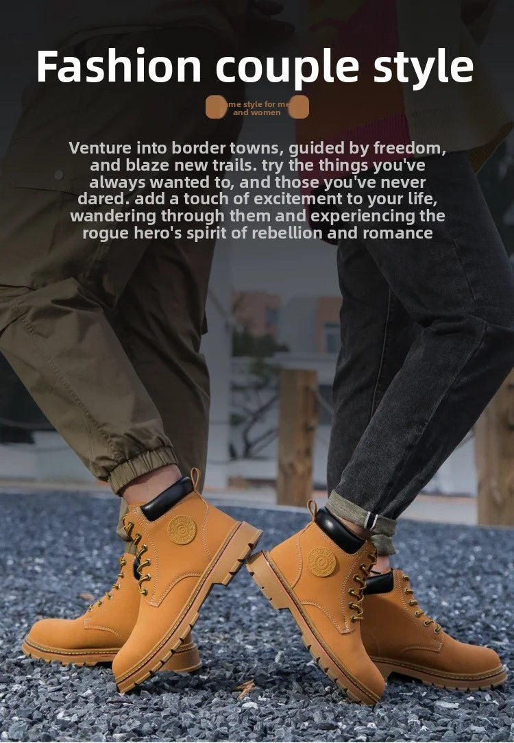 high-top Work Boots For Men Anti-smash Anti-puncture Work Shoes with Steel Toe leather safety shoes men for work waterproof shoe
