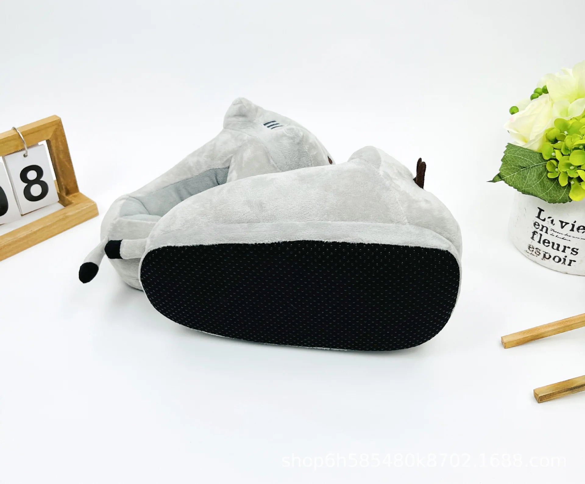 Cute Slippers Cartoon Cat Slippers Indoor Home Warmth Fall & Winter Plush Cotton Shoes Cotton Slippers for Men