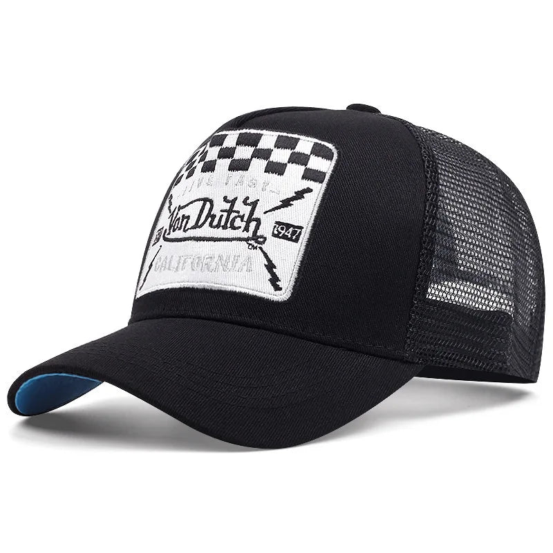 Fashion VON Baseball Cap DUTCH Mesh Embroidery Truck Driver's Hat