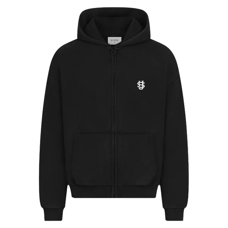 2025 New Men Clothing Tracksuit Hoodie Solid Color Warm Sweater Loose Oversized Sports Suit Pullover Pink Street Fashion