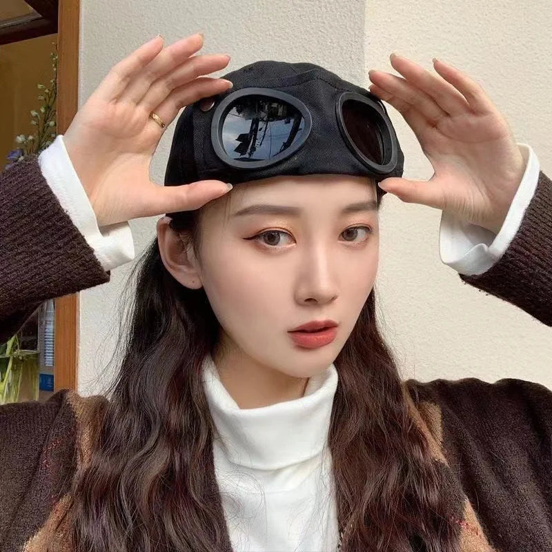 Aviator Hat Korean Adult/Child Version Personality Glasses Cap Sunglasses Sunshade Spring Summer Versatile Tide Baseball Cap