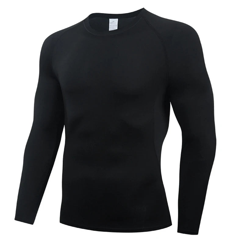 Autumn Winter Compression Shirt Long Sleeve Casual Slim T Shirts For Men Quick Dry Football Tops Gym Sport T Shirt Man Clothing