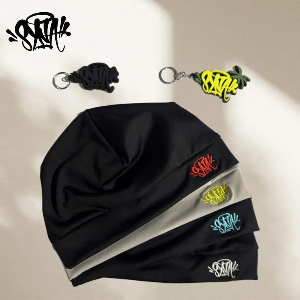 SY with Keychain 2025 New Sy World Skull Hat Syrunning Hat 2025 New Knitted Sy Beanie Hat for Men and Women Y2k War