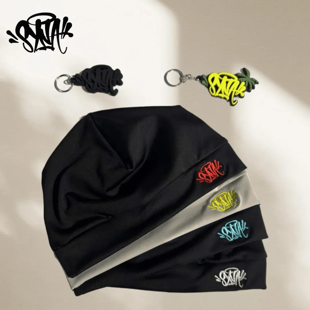 SY with Keychain 2025 New Sy World Skull Hat Syrunning Hat 2025 New Knitted Sy Beanie Hat for Men and Women Y2k War