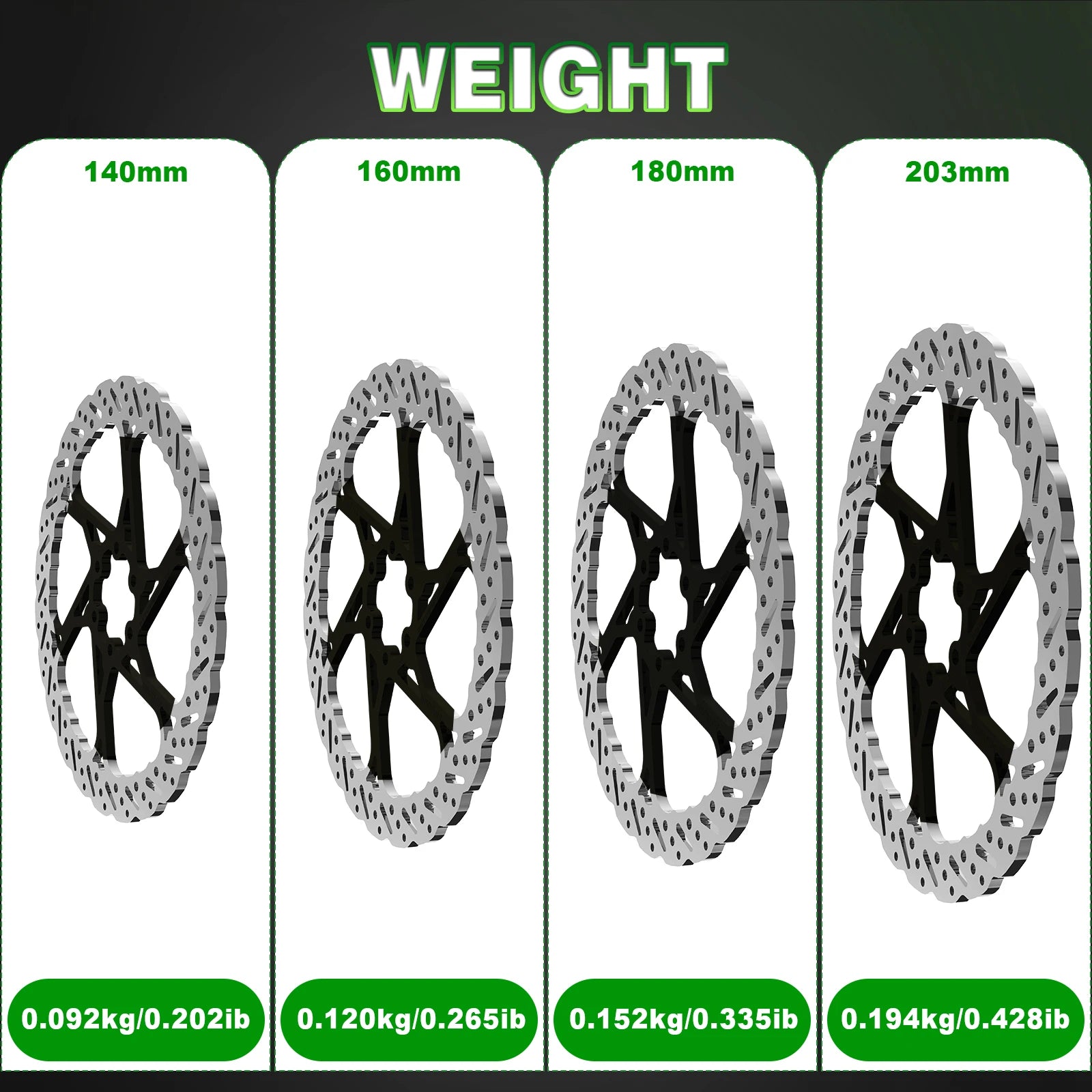 BUCKLOS 2PC Bicycle Rotor Bike Brake Discs 160mm 140mm 180mm 203mm Brake Discs Heat Dissipation Hydraulic Disc Brakes Rotor