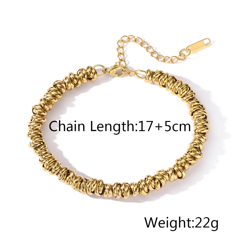cmoonry High Quality Non-Fading Stainless Steel Jewelry Gold/Silver/Mix Color Beads Bracelets For Women