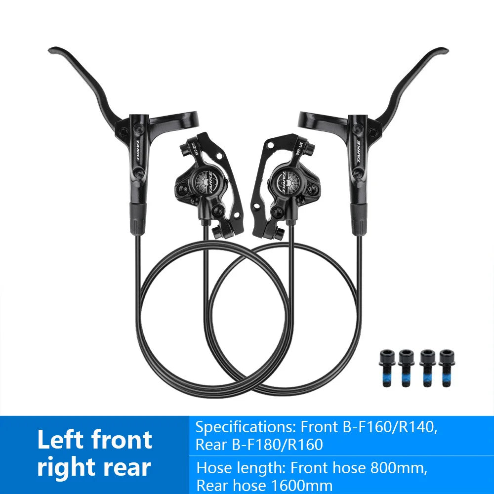 MT200 Bike Hydraulic Disc Brake MTB Brake BL BR 800/1600mm Bicycle Brake 2 Piston 3 Finger Steel Lever Bike Parts Upgrade