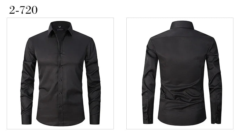 Four sided elastic shirt for men's shirt, multi-color non ironing, wrinkle resistant, simple business dress, casual shirt