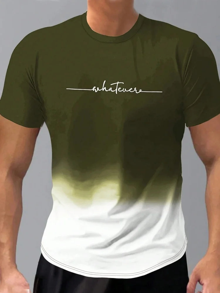 Men's Short Sleeve Summer Outdoor Breathable Round Neck T-shirt Short Sleeve Classic Stripe Pattern Large Size Loose Men's short