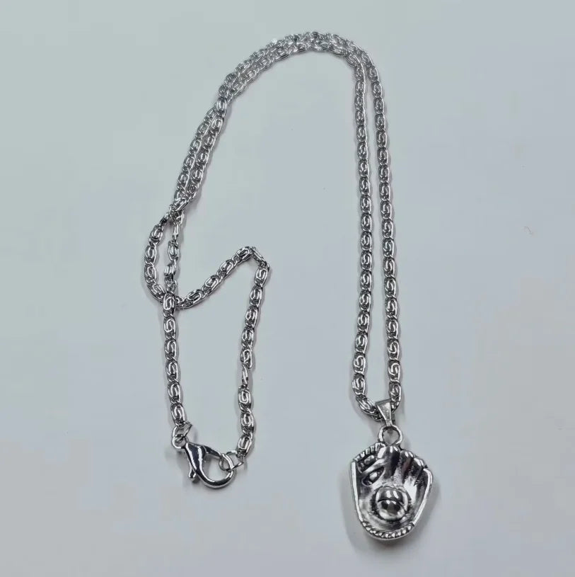 1pcs Hockey Basketball Volleyball Racquet Hat Necklace 45cm Stainless Steel Chain Women Sports Jewelry Wholesale Sales