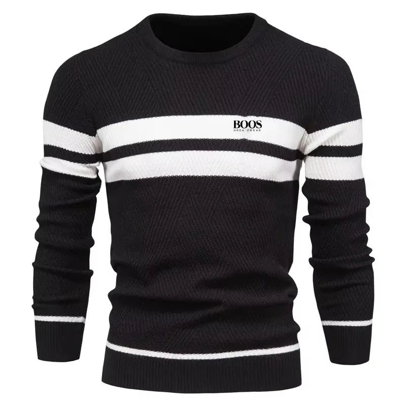 New Autumn Pullover Men's Sweater O-neck Patchwork Long Sleeve Warm Slim Sweaters Men Casual Fashion Sweater Men Clothing