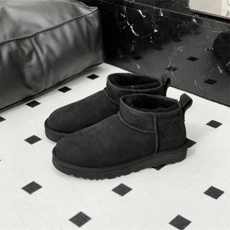 2026 New Design Winter Boots Women Super Mini Real Sheepskin Wool Comfort Warm Natural Fur Shoe Man Classic Snow Boot Size 35-44