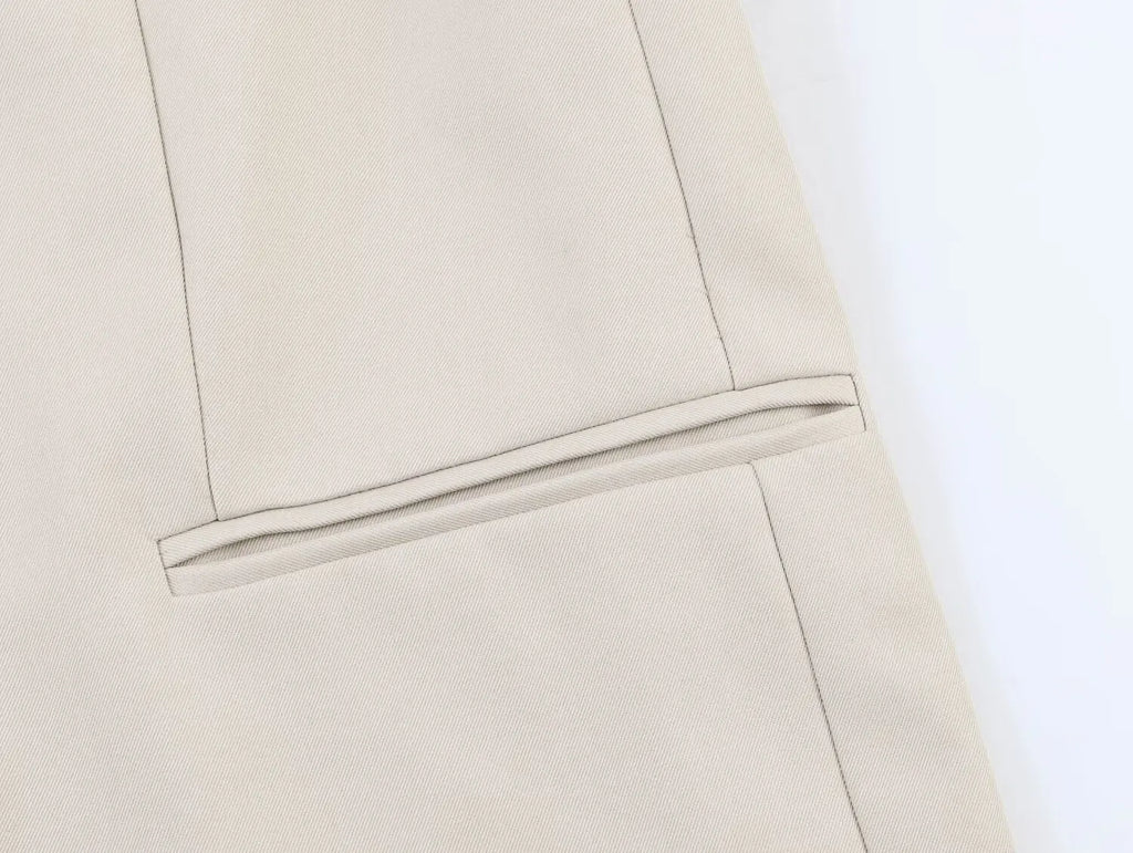 European and American style 2026 new double-button straight suit jacket with shoulder pads + pleated straight trousers suit