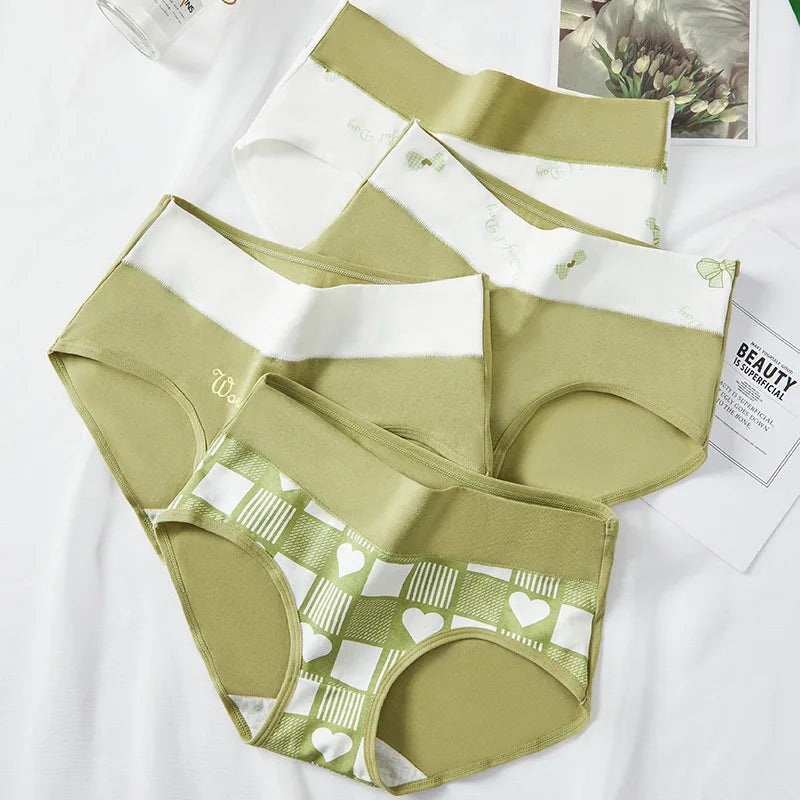 High Waist 4Pcs/Set Cotton Panties Women Briefs Seamless Body Shaper Breathable Underwear Comfort Female Lingerie Plus Size 5XL