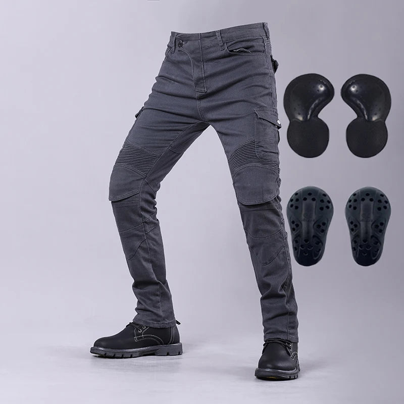 New Motorcycle Riding Pants Outdoor Men Women Leisure Elastic Moto Jeans Motorbike Trousers With Knee Hip Pads Protective Gear