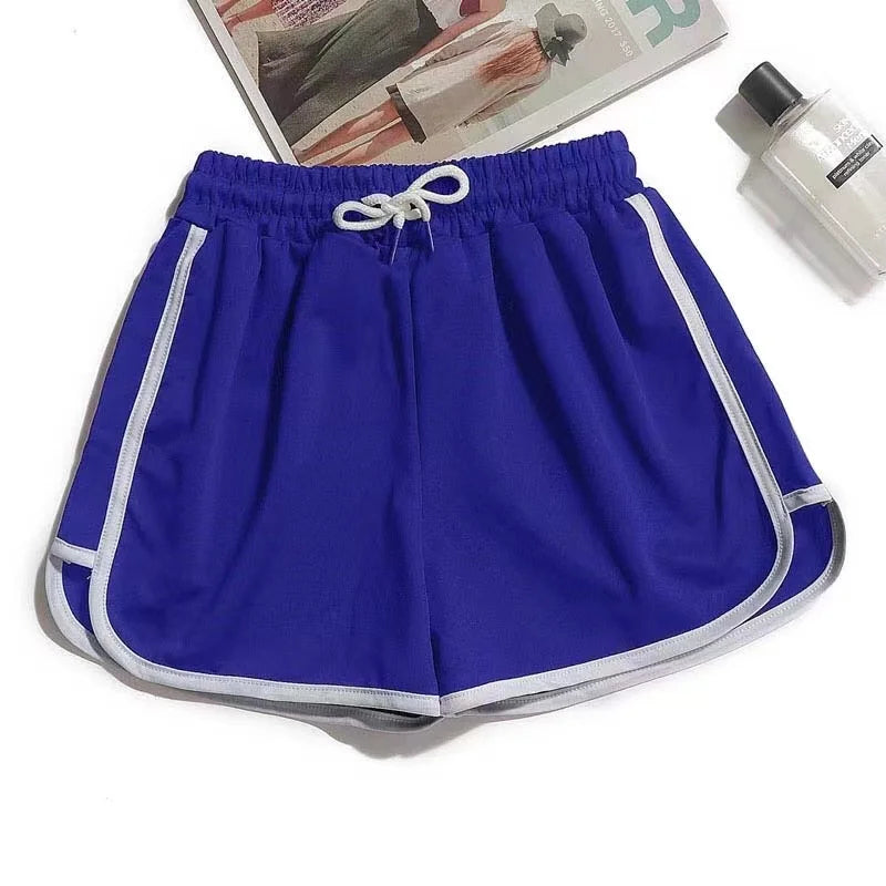 Women yoga Shorts Summer outer wear mid-waist casual loose straight pants lady stylish thin breathable wide leg gym short pants