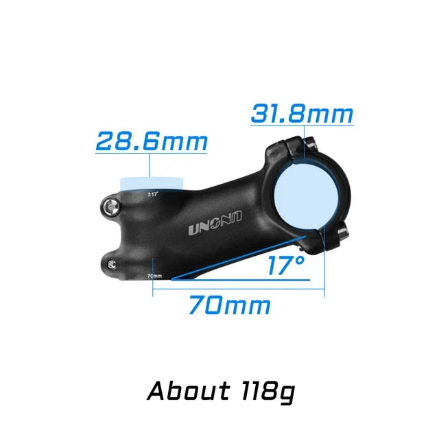 UNO MTB Bike Stem -7 17 35 Degree Ultralight Aluminum Alloy 31.8mm 60 70 80 90 100 110 120 130mm Road Bicycle Stem King Alloy