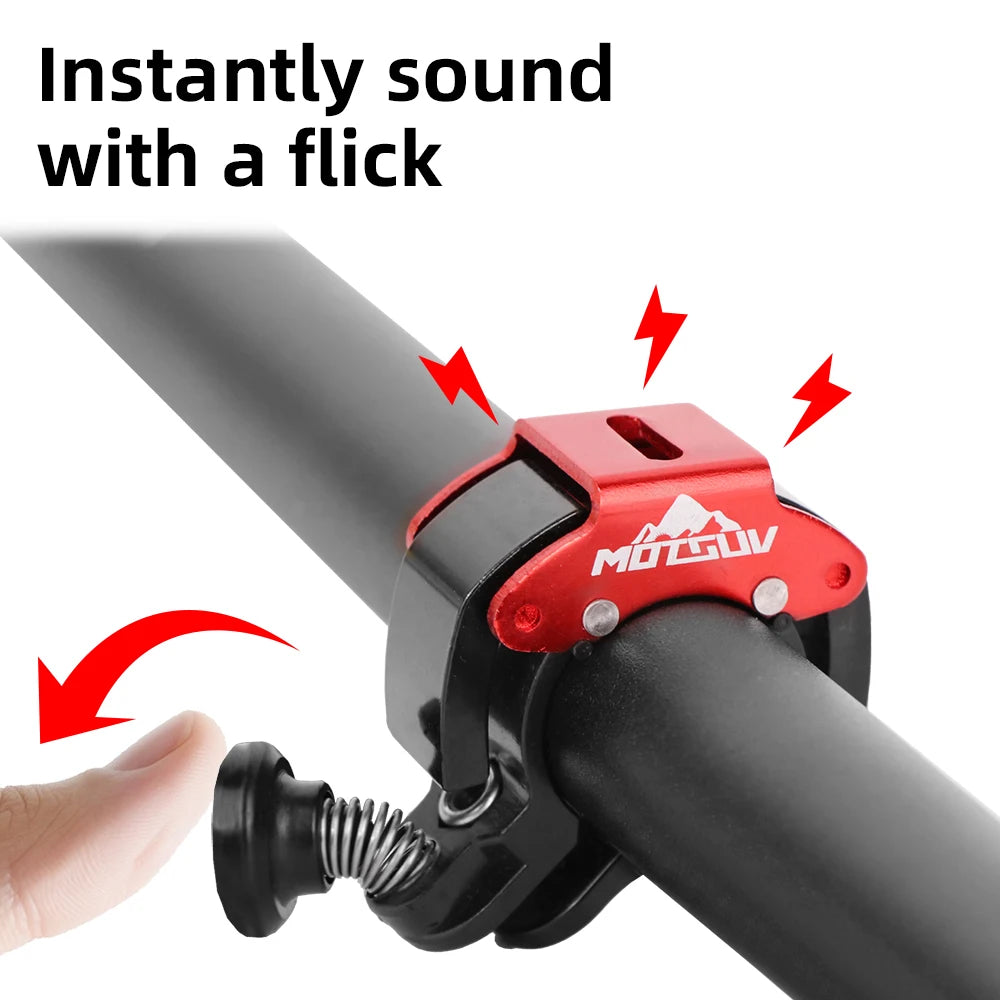 MOTSUV Blue/Red/black/Yellow Bicycle Mini Bell Ring Aluminum Alloy Safety Warning Alarm Loud Sound Handlebar for MTB Bike Horn