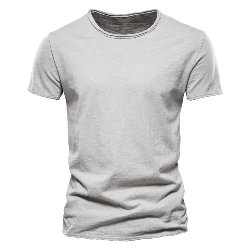 High Quality Solid Color T Shirt Men Casual O-neck Top Tees Men Summer New  Classic 100% Cotton t shirt for men