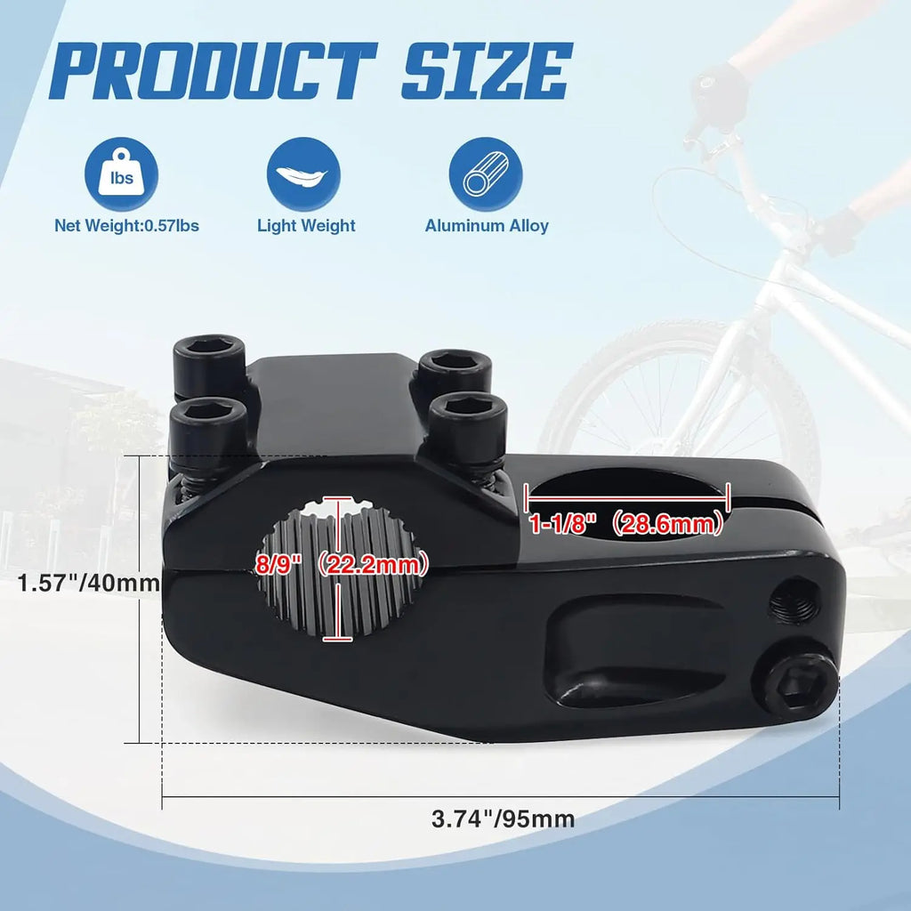 ZUKKA 22.2mm Bike Stem for BMX Bike Aluminum Alloy Fixed Gear Bicycle Stem MTB Mountain Bike Short Stem Parts For Bikes