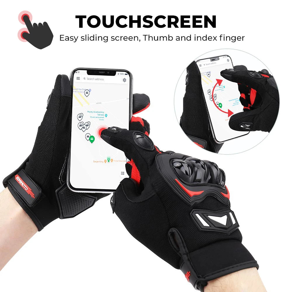 KEMIMOTO Summer Motorcycle Gloves CE Knuckle Protective  Touchscreen Motorbike Riding Gloves Tactical Gloves For Motocross UTV