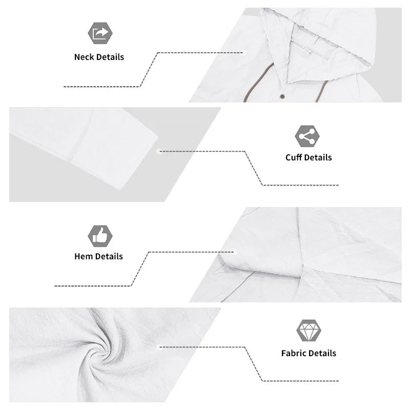 Men's Linen Long-Sleeved Shirt And Pants Set Breathable Outdoor Leisure Hiking Beach Sports Clothing for Spring Summer Autumn