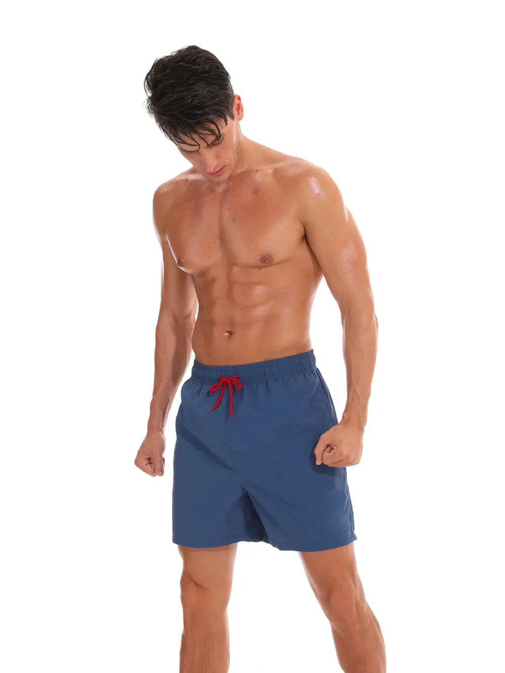 Datifer Brand Summer Men Shorts Fashion Nylon Solid Mesh Liner Traje De Baño Drawstring For Swimsuits Male Surf Sports Shorts