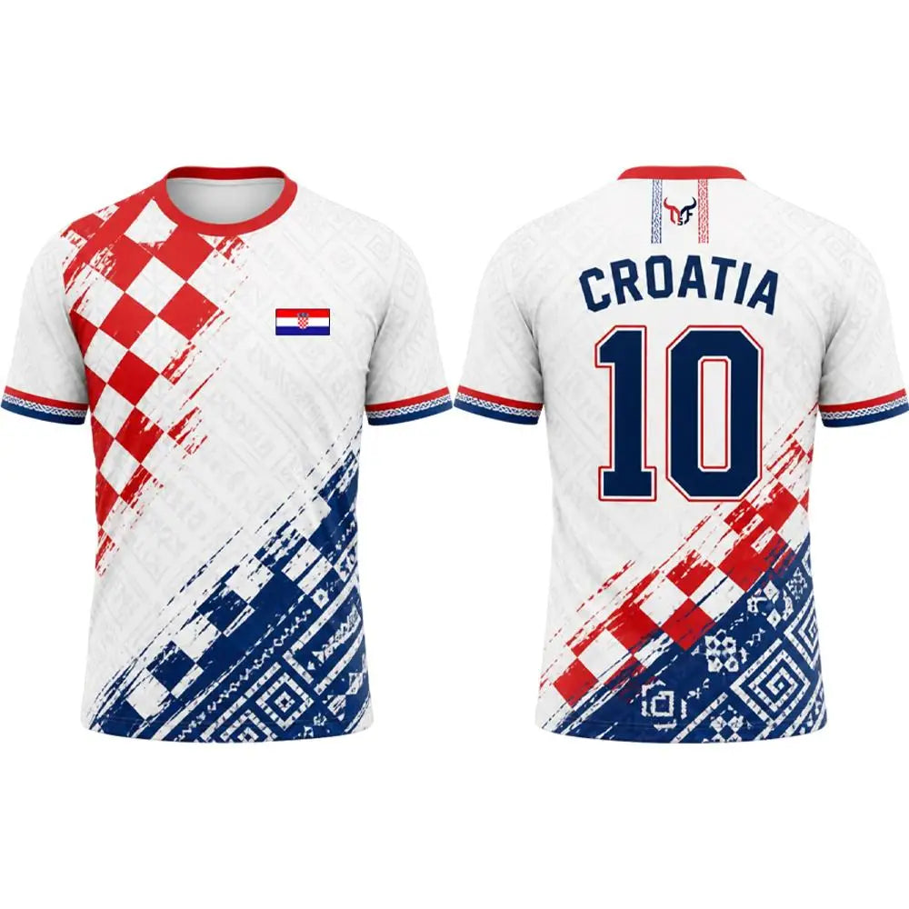 Croatia Flag Printed T-shirt Men Quick Dry Breathable Football Jersey Men's And Women's Casual Streetwear Short-sleeved Tops