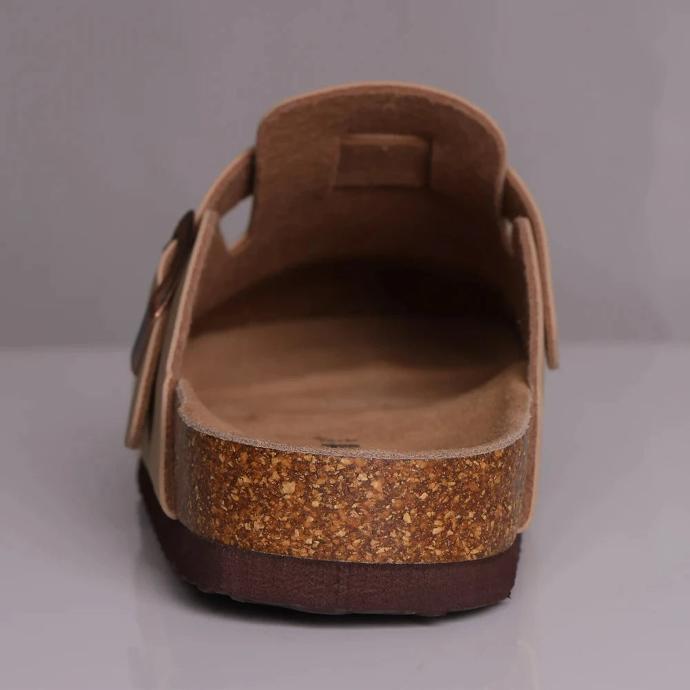 Crestar Women's Suede Clogs Leather Mules Cork Footbed Sandals Potato Shoes with Arch Support Fashion Leather Mules Shoes