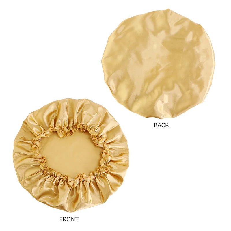 Women Solid Satin Sleeping Night Caps Elastic Band Hair Care Bonnets Used To Hair Care