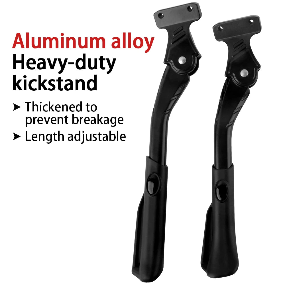 Adjustable MTB Kickstand Heavy Duty Aluminum Alloy MTB Snow Folding Electric Bike Footrest Kit Rear Supporter 16-29 Inch Bicycle