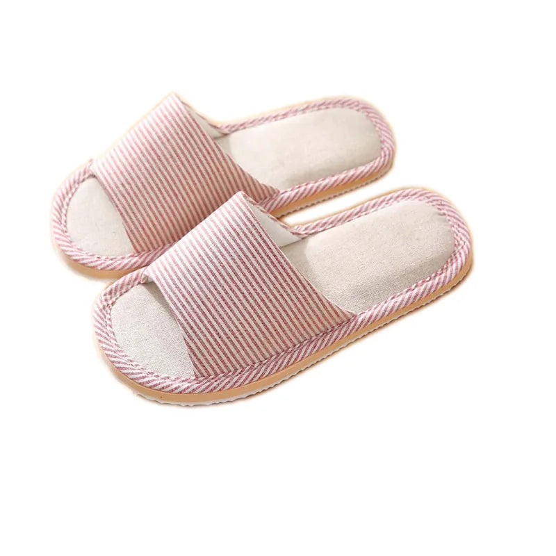 Four Season Linen Home Slippers Women Indoor Bedroom Women House Slides Autumn Unisex Lovers Shoes Adults Outdoor Casual Sandals