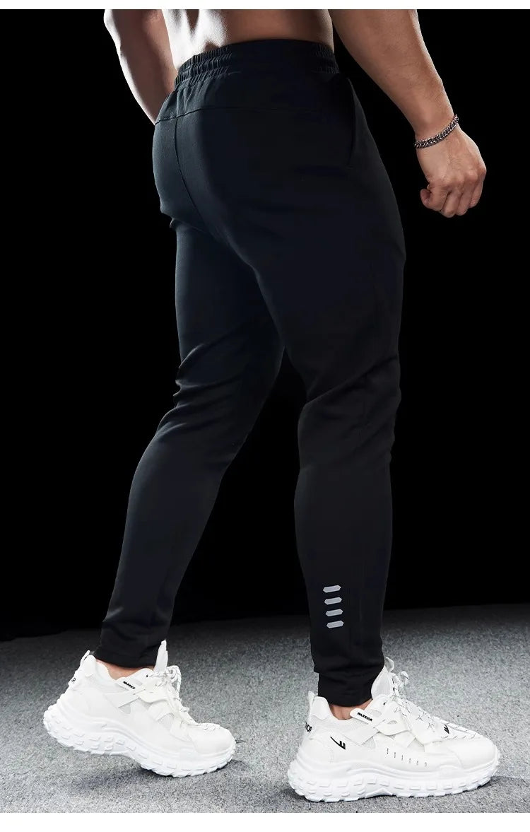 Men's Sports Gym Fitness Casual Slim Stretch Running Pants Tops Men's Quick-drying Breathable Training Pants Autumn Winter