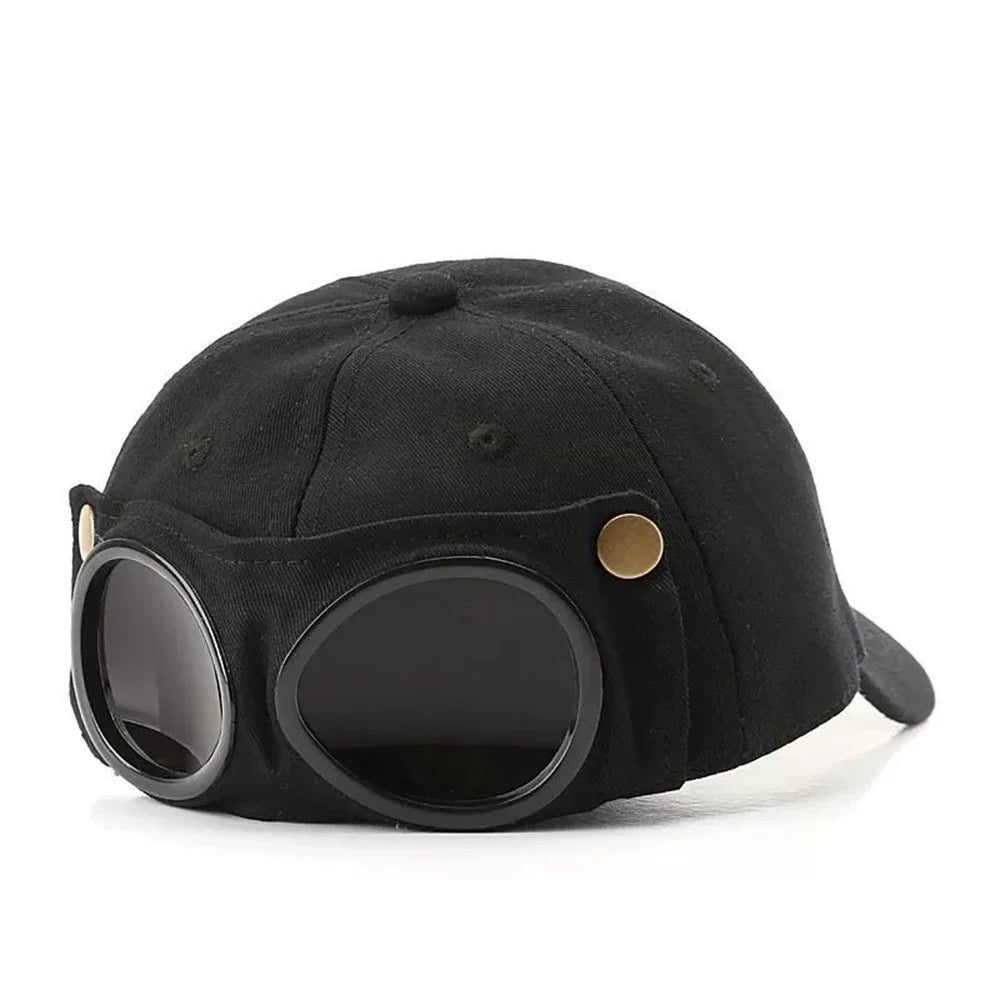 Summer Personality Baseball Cap Aviator Hat with Sunglasses Unisex Outdoor Sports Cap