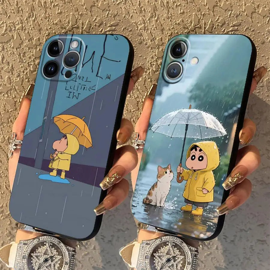 Funda Phone Cover Case for Apple iPhone 17 Pro Max 16 14 13 11 15 Pro 7 8 Air 12 XR XS MAX Cool Cra-yons Shin-chans