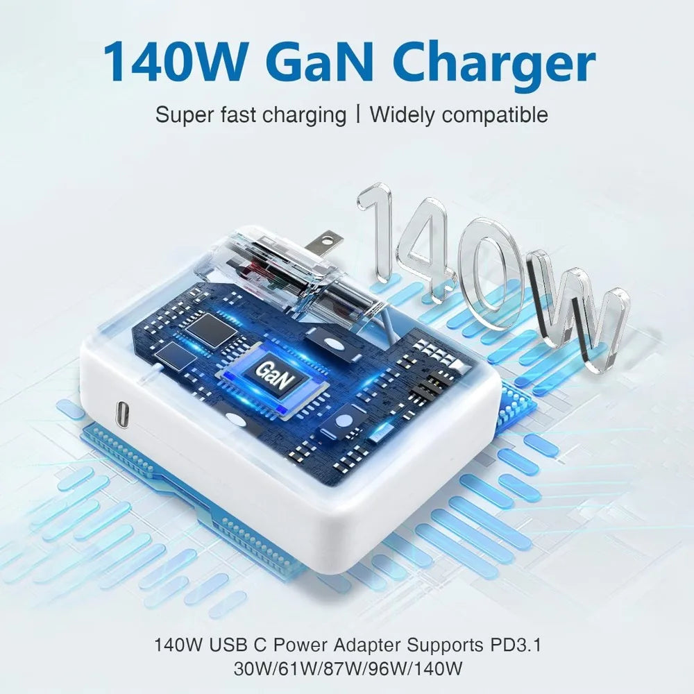 140W USB C to Magnetic 3 Cable, Charger for Mac Book Pro 16,15,14,13 inch,2021-2023 M1 M2 Mac Book Air Laptop Power Adapter