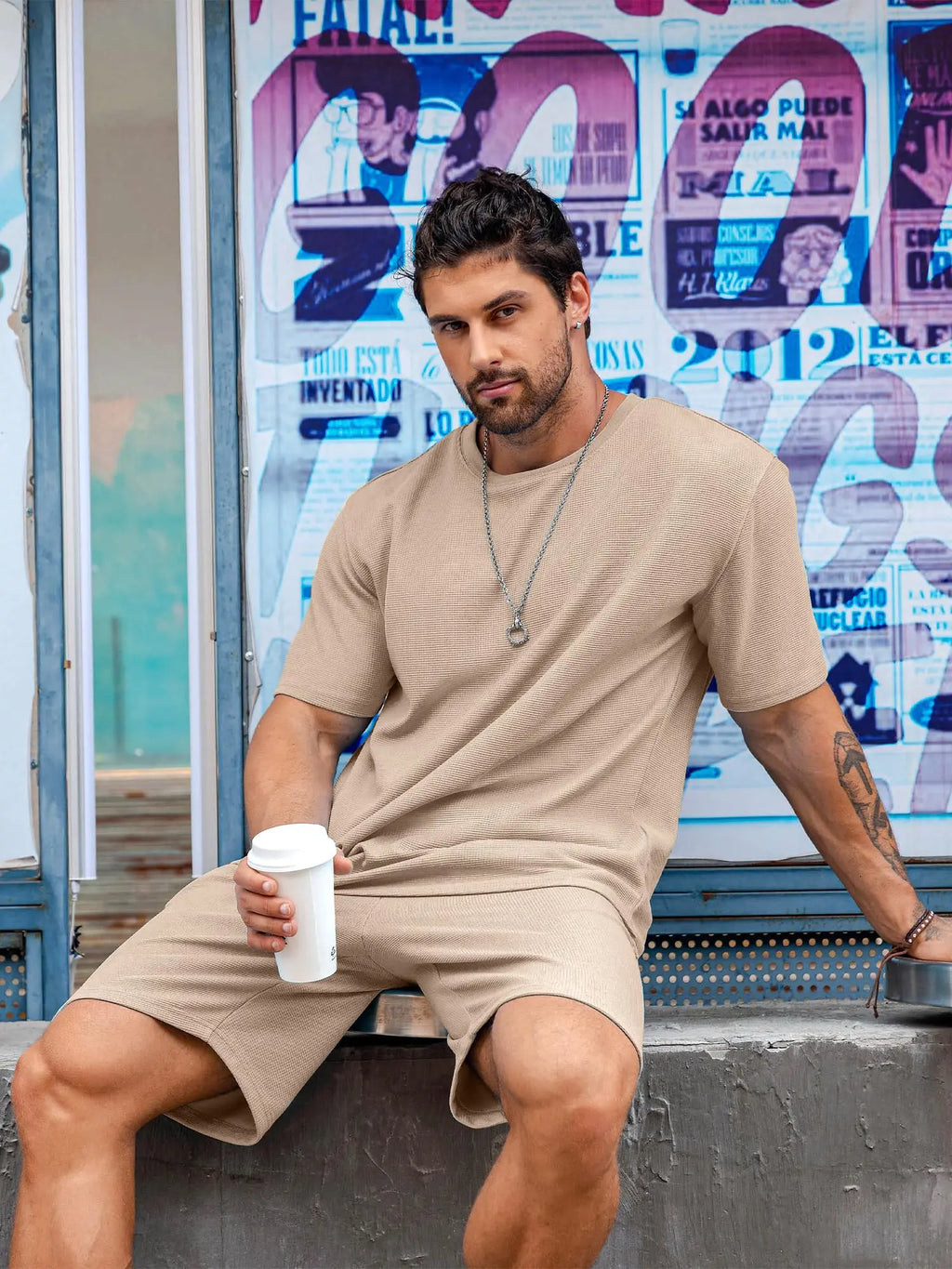 20024 Outdoor Sports Style Men's Suit Basketball Suit Summer Seaside Holiday Leisure Wear Men's Home Loose Comfortable Pyjamas