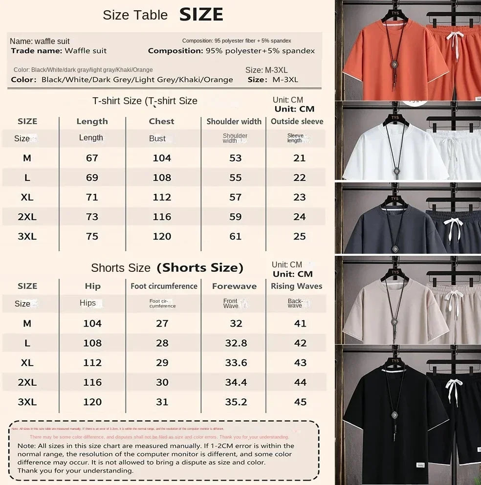 2026 New Trend Hot Summer Sports Suit Modern Casual Suitable for Men Breathable T-shirt Shorts Two-piece Casual and Fashionable