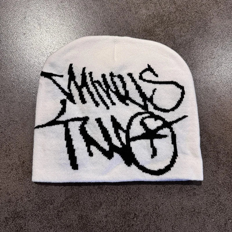 Letter Jacquard Knitted Hat Simple Trendy Men Women Y2k Winter Pop Harajuku Vintage Warm Hip Hop Unisex Fashion
