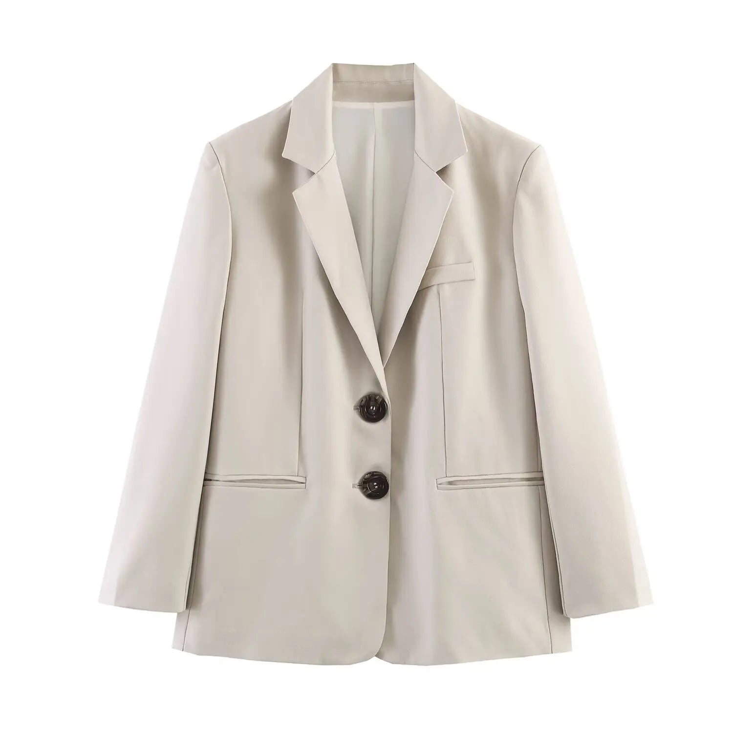 European and American style 2026 new double-button straight suit jacket with shoulder pads + pleated straight trousers suit
